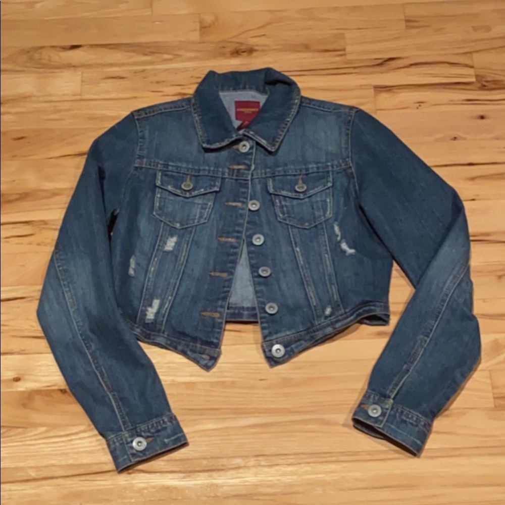 Jean jacket with holes